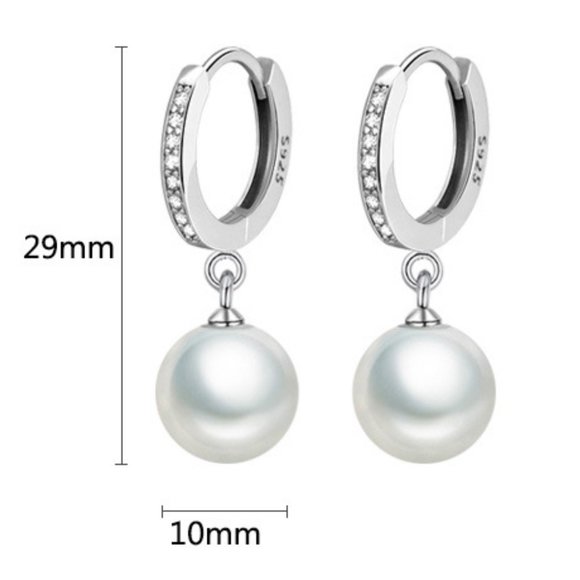 Sterling Silver Pearl Earrings For Women - Picture 5 of 7